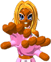 Yoko, the mascot of ParaParaParadise, holding a Para Para pose.